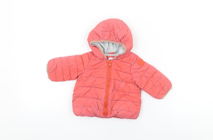 Gap Baby Pink Puffer Jacket Coat Size 0-3 Months Zip