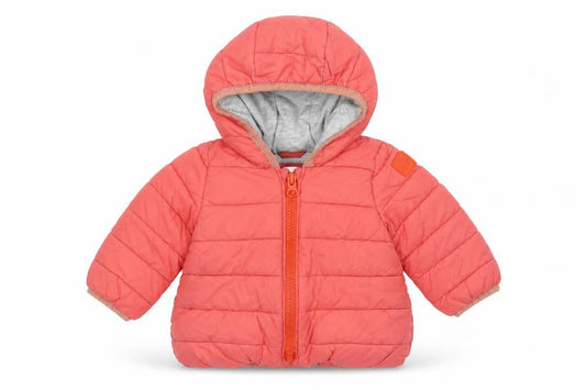 Front view of Gap Baby Pink Puffer Jacket Coat, size 0-3, Months Zip