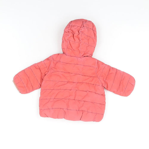Gap Baby Pink Puffer Jacket Coat Size 0-3 Months Zip