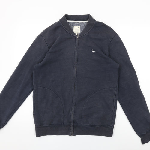 Jack Wills Mens Blue Cotton Full Zip Sweatshirt Size S