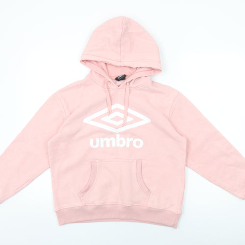 Umbro Womens Pink Cotton Pullover Hoodie Size S Pullover