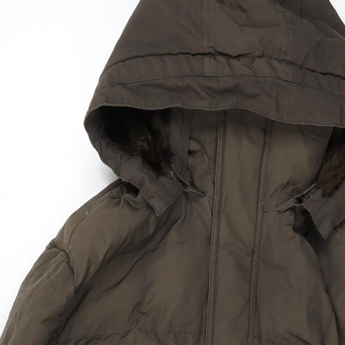 Woolrich Womens Green Overcoat Coat Size M Zip