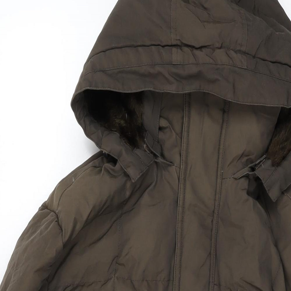 Woolrich Womens Green Overcoat Coat Size M Zip
