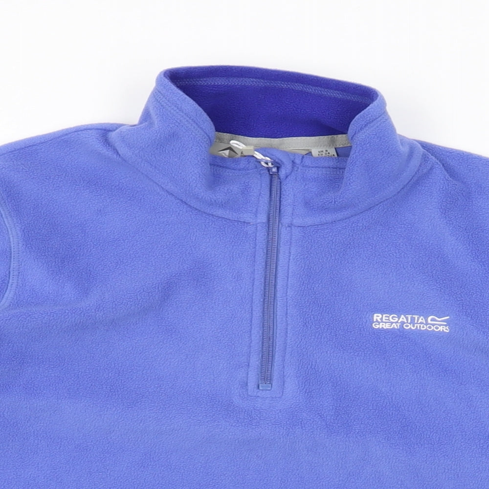 Regatta Womens Blue Polyester Pullover Sweatshirt Size 8 Zip