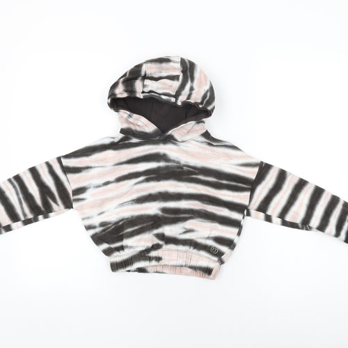 Firetrap Girls Pink Geometric Cotton Pullover Hoodie Size 7-8 Years Pullover