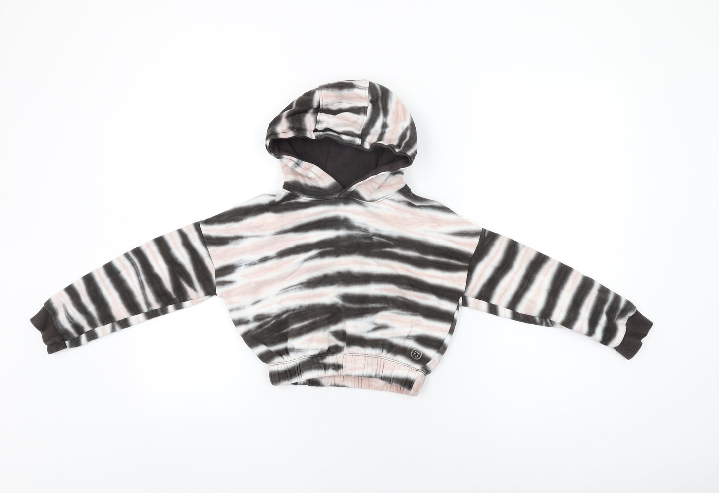 Firetrap Girls Pink Geometric Cotton Pullover Hoodie Size 7-8 Years Pullover