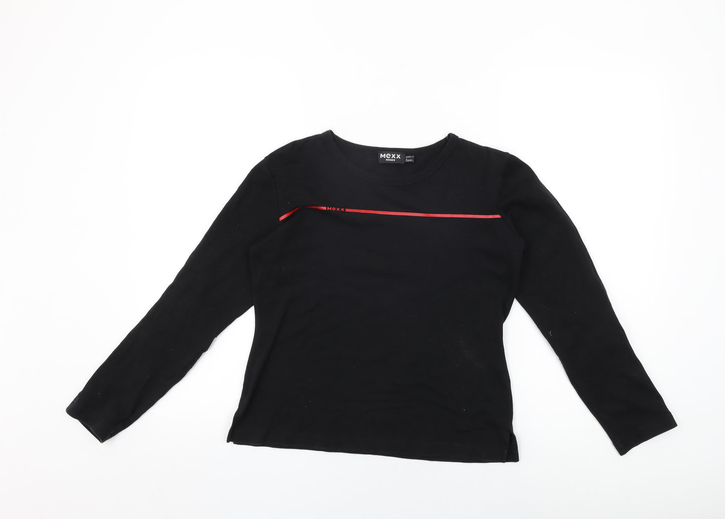 Mexx Womens Black Cotton Basic T-Shirt Size M Round Neck