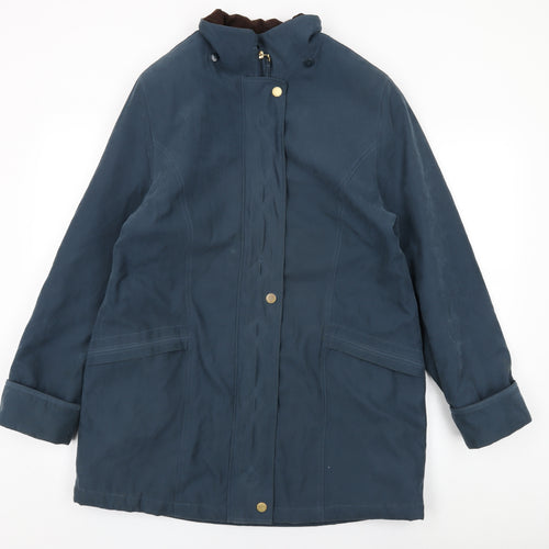 EWM Womens Blue Overcoat Coat Size 16 Zip