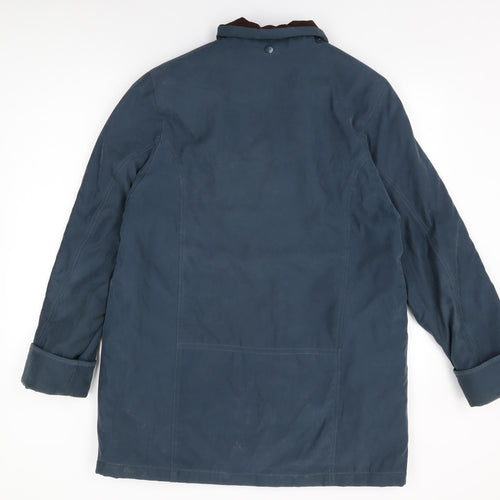 EWM Womens Blue Overcoat Coat Size 16 Zip