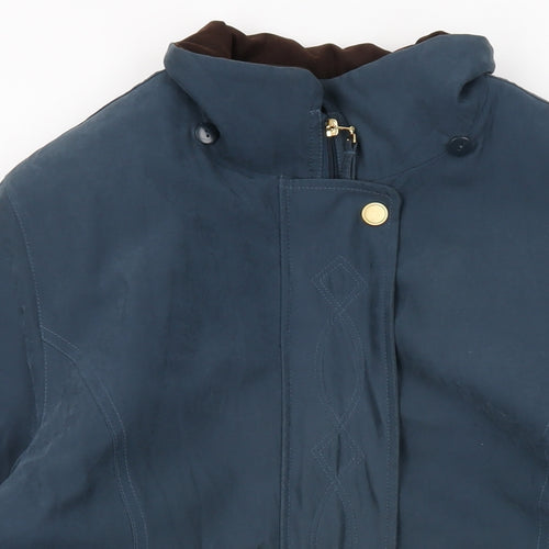 EWM Womens Blue Overcoat Coat Size 16 Zip