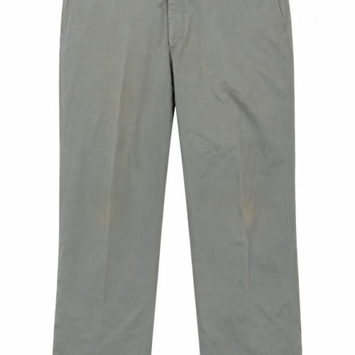 Lands' End Mens Green Polyester Chino Trousers Size 40 in L32 in Regular Zip