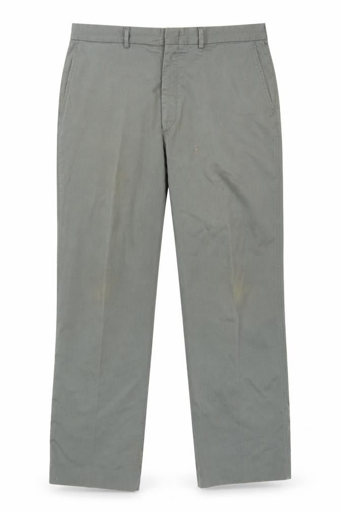 Lands' End Mens Green Polyester Chino Trousers Size 40 in L32 in Regular Zip