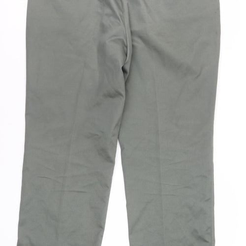 Lands' End Mens Green Polyester Chino Trousers Size 40 in L32 in Regular Zip