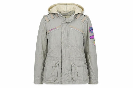 Front view of Debenhams women’s green jacket, size UK 10, zip - hooded lightweight