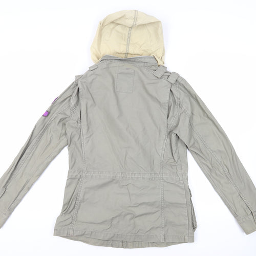 Debenhams Womens Green Jacket Size 10 Zip - Hooded Lightweight