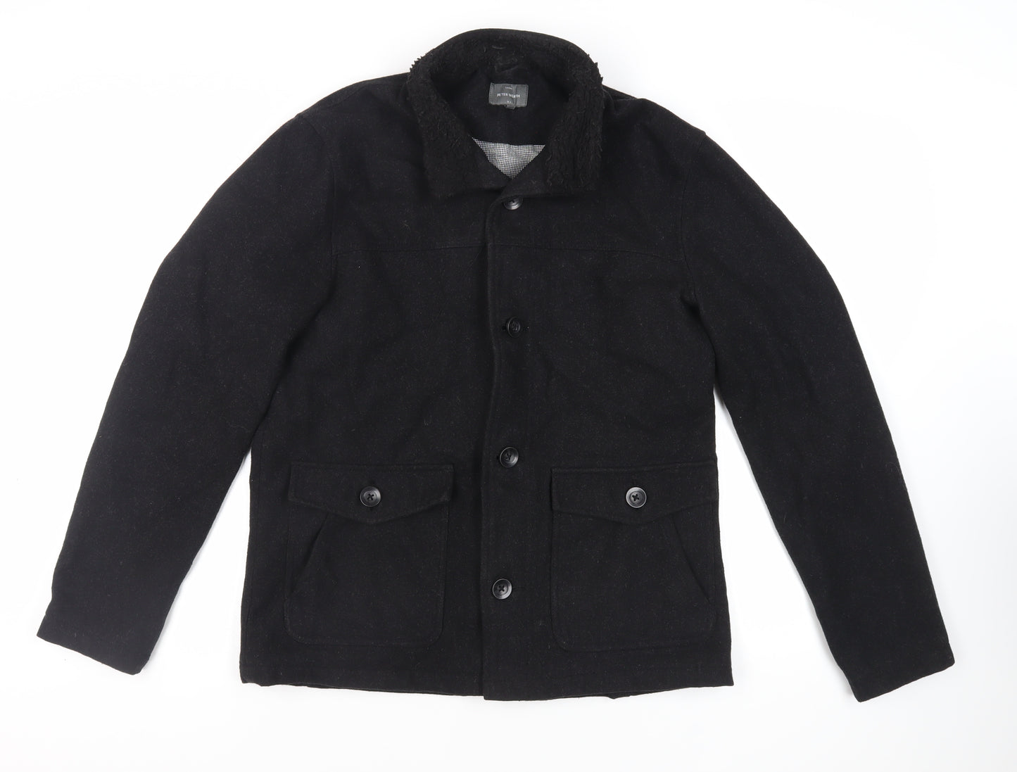 Peter Werth Mens Black Jacket Size L Button