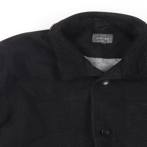 Peter Werth Mens Black Jacket Size L Button
