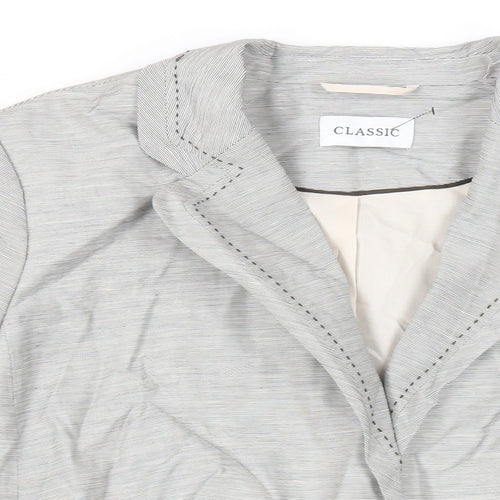 Marks and Spencer Womens Grey Striped Jacket Blazer Size 20 Button