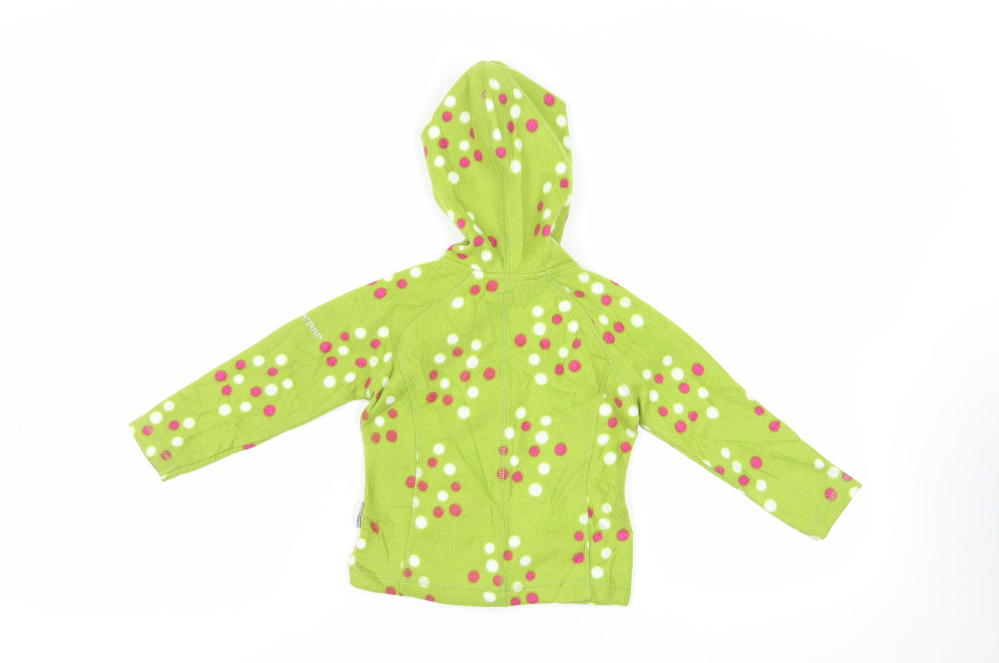 Trespass Girls Green Polka Dot Jacket Size 2-3 Years Zip - Hooded Logo