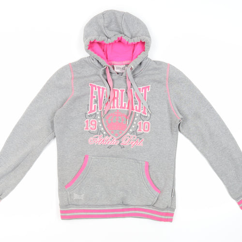 Everlast Womens Grey Cotton Pullover Hoodie Size 12 Pullover - Logo Pockets