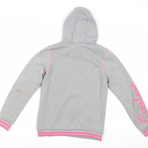 Everlast Womens Grey Cotton Pullover Hoodie Size 12 Pullover - Logo Pockets