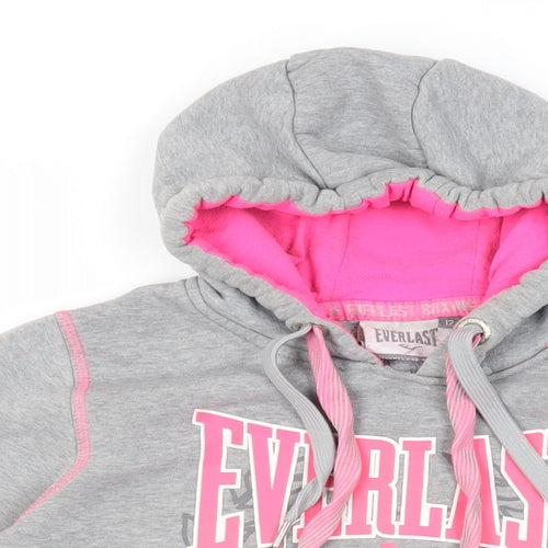 Everlast Womens Grey Cotton Pullover Hoodie Size 12 Pullover - Logo Pockets