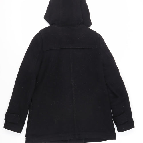 Gap Womens Black Pea Coat Coat Size S Zip - Duffle Coat Hooded