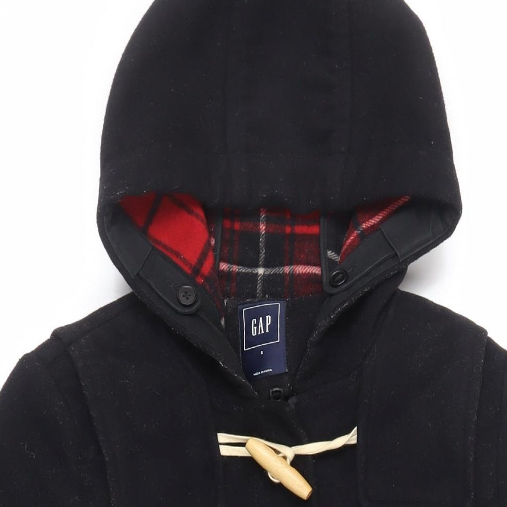 Gap Womens Black Pea Coat Coat Size S Zip - Duffle Coat Hooded