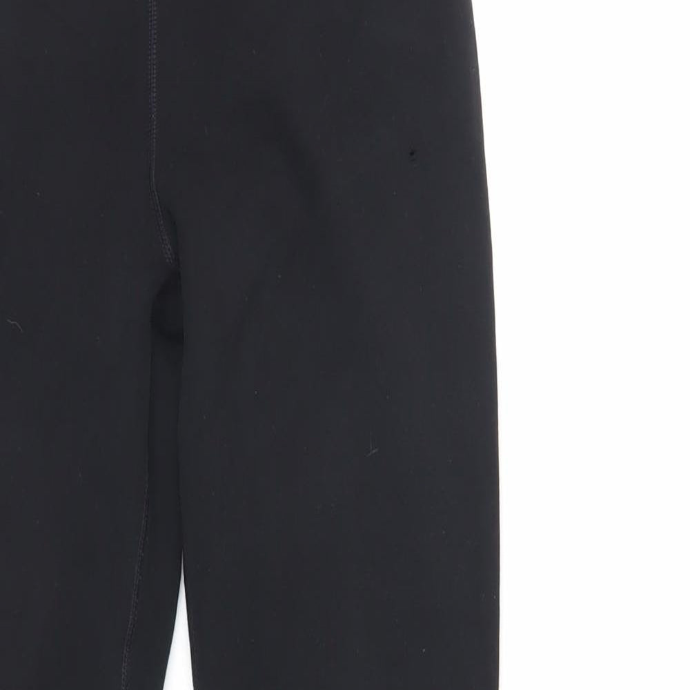 DKNY Womens Black Cotton Capri Leggings Size M L26 in - Logo