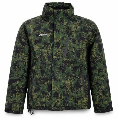 Falcon Boys Green Geometric Jacket Size 12 Years Zip - Logo Zipped Pockets