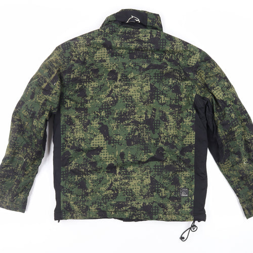 Falcon Boys Green Geometric Jacket Size 12 Years Zip - Logo Zipped Pockets
