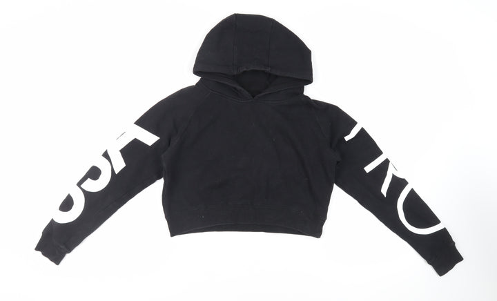 USA Pro Womens Black Cotton Pullover Hoodie Size 8 Pullover