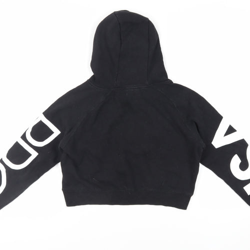 USA Pro Womens Black Cotton Pullover Hoodie Size 8 Pullover