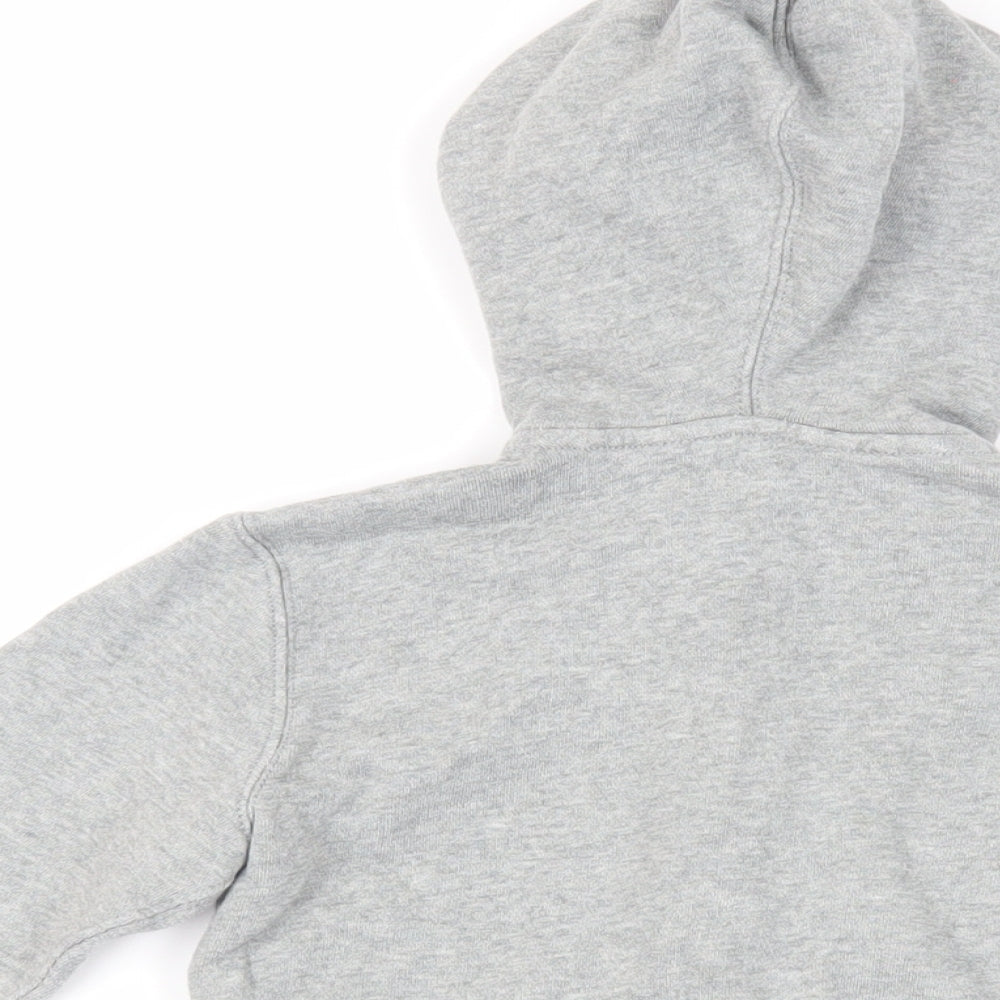 Polo Ralph Lauren Boys Grey Cotton Full Zip Hoodie Size 5 Years Zip - Logo Pockets