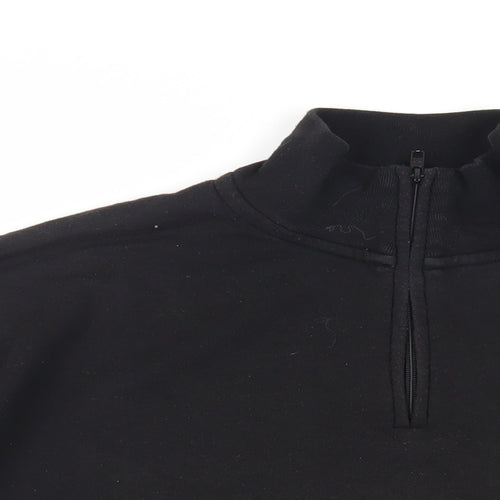 Victoria's Secret Pink Womens Black Cotton Pullover Sweatshirt Size S Zip - Logo