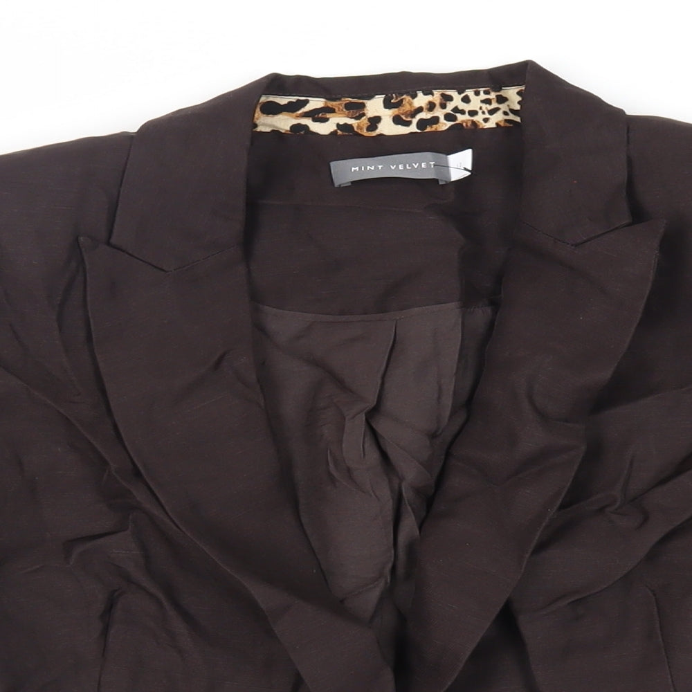 Mint Velvet Womens Brown Jacket Blazer Size 12 Button