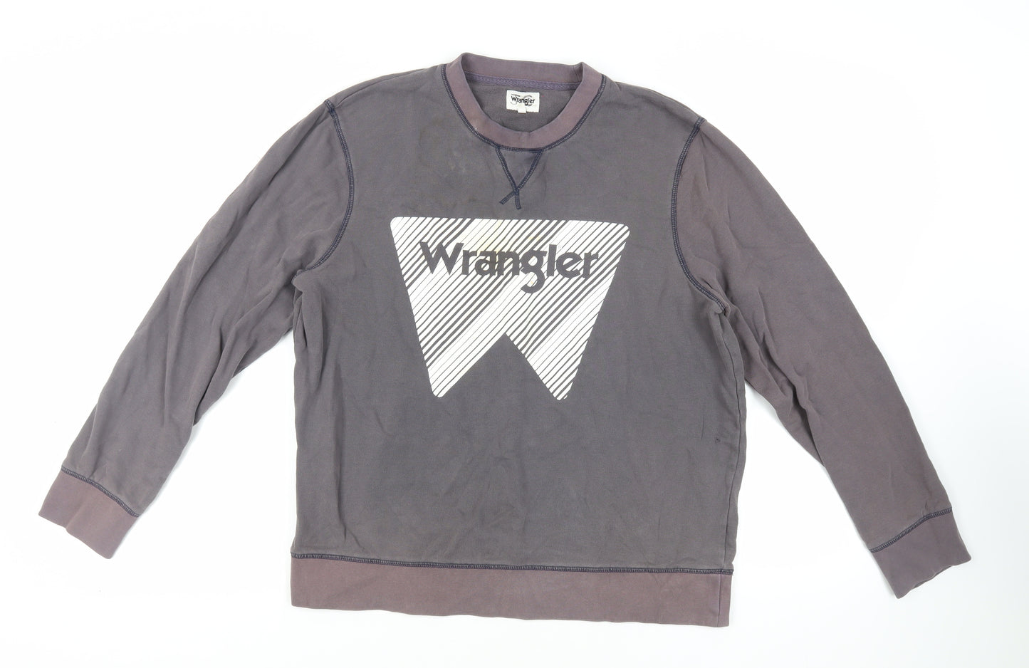 Wrangler Mens Purple Cotton Pullover Sweatshirt Size L - Logo
