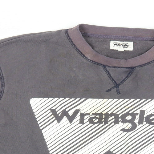 Wrangler Mens Purple Cotton Pullover Sweatshirt Size L - Logo