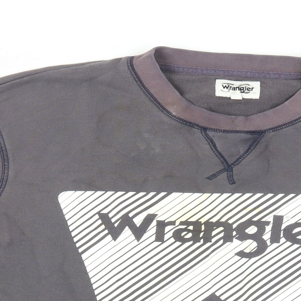 Wrangler Mens Purple Cotton Pullover Sweatshirt Size L - Logo
