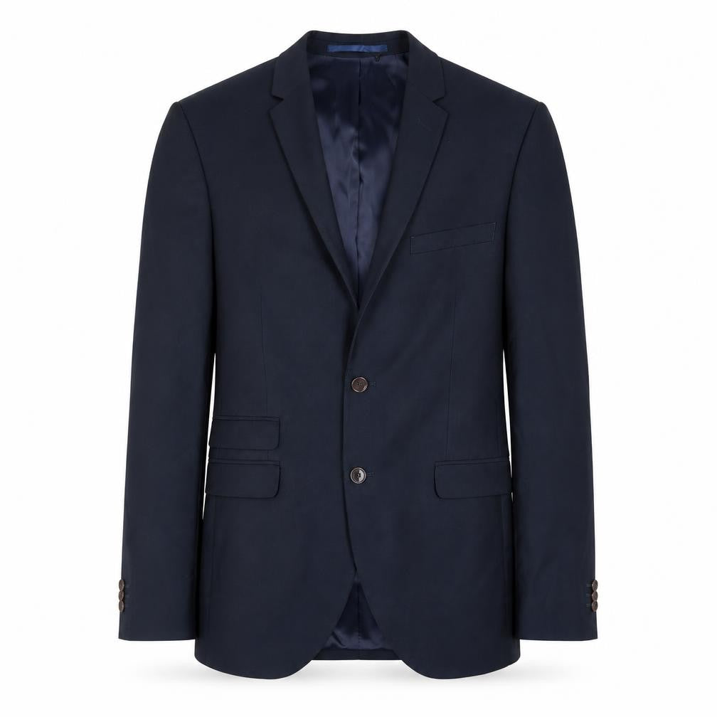 Front view of ONESIX5IVE5ive men’s blue polyester jacket suit jacket, size 38, regular