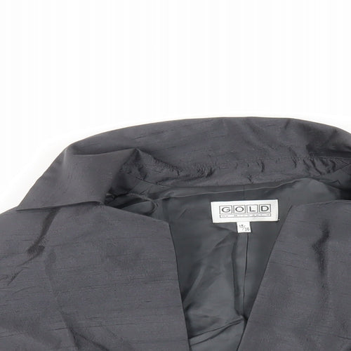 Gold Womens Grey Jacket Size 10 - Open