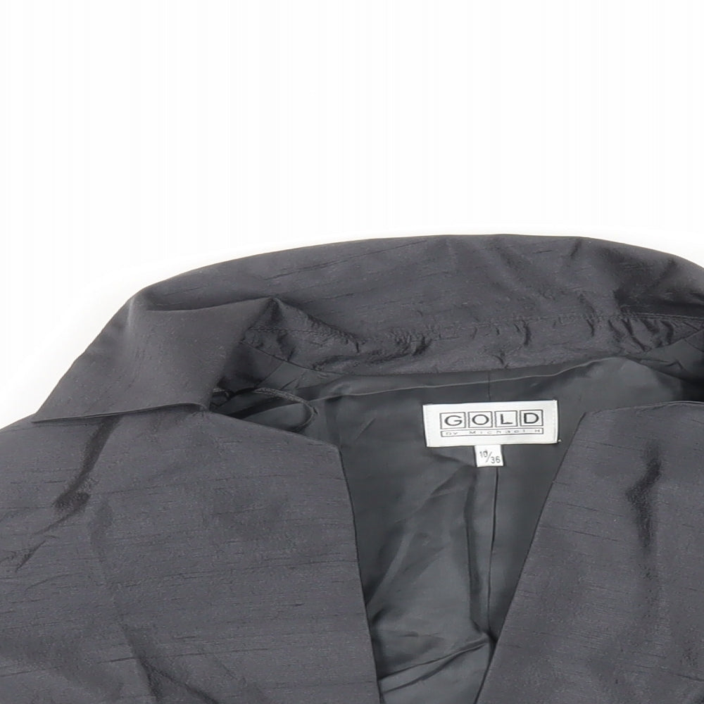 Gold Womens Grey Jacket Size 10 - Open