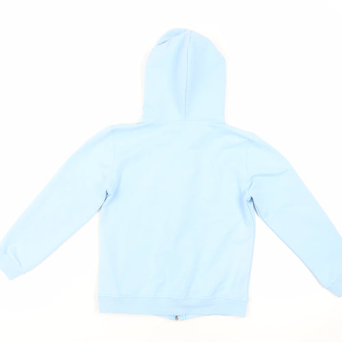 HUGO BOSS Girls Blue Cotton Full Zip Hoodie Size 11-12 Years Zip - Logo Pockets