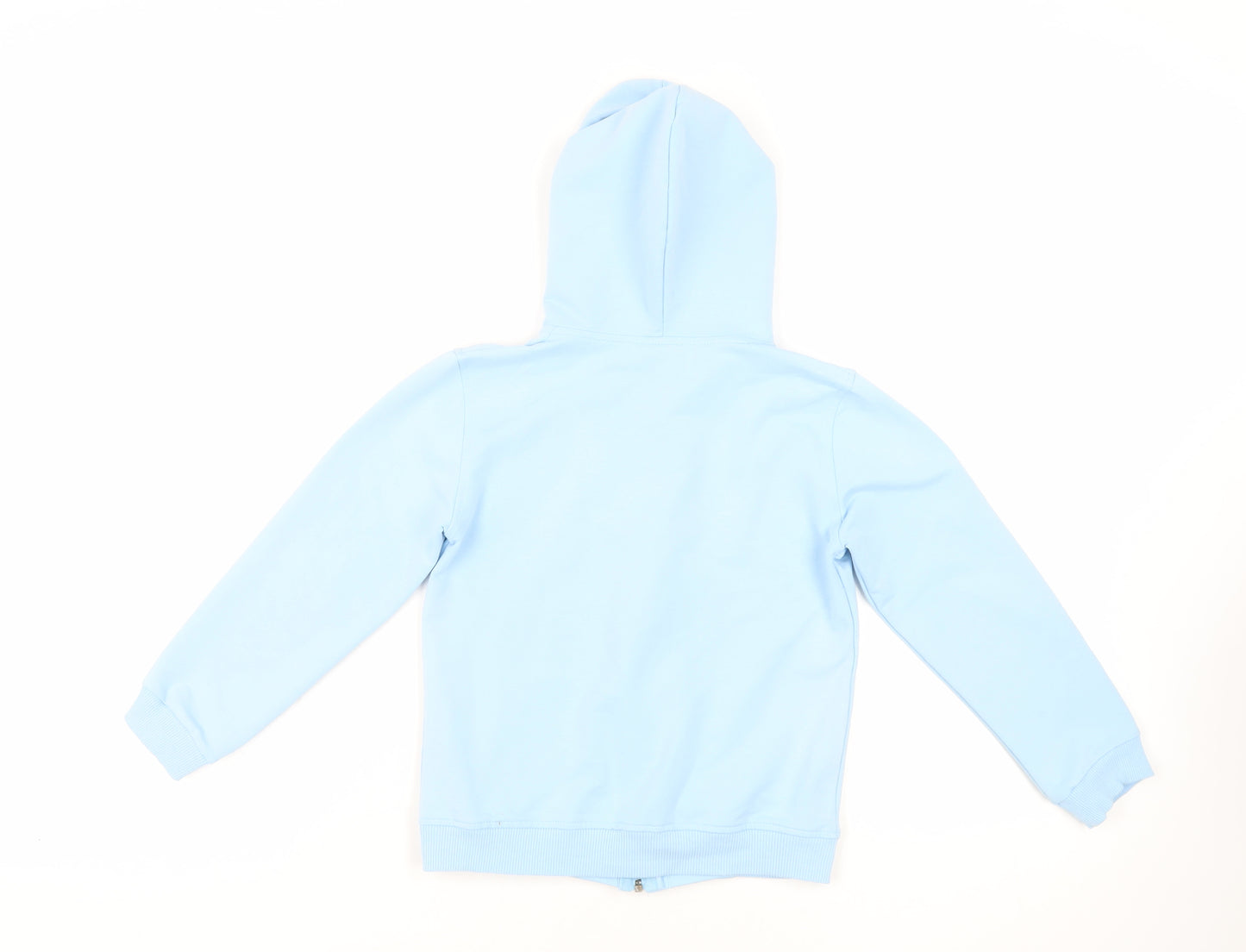 HUGO BOSS Girls Blue Cotton Full Zip Hoodie Size 11-12 Years Zip - Logo Pockets