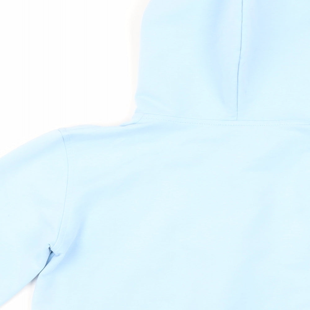 HUGO BOSS Girls Blue Cotton Full Zip Hoodie Size 11-12 Years Zip - Logo Pockets