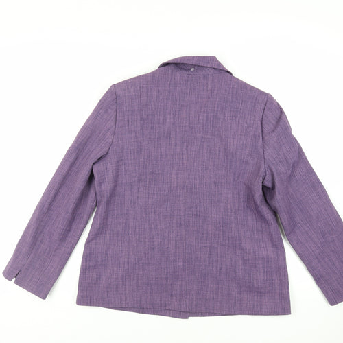 EWM Womens Purple Jacket Blazer Size 16 Button