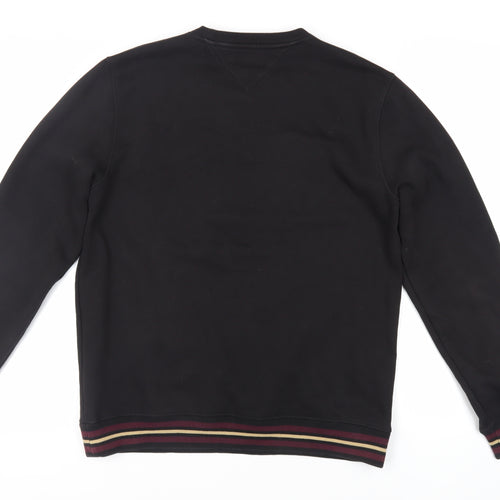Tommy Hilfiger Mens Black Cotton Pullover Sweatshirt Size L - Logo