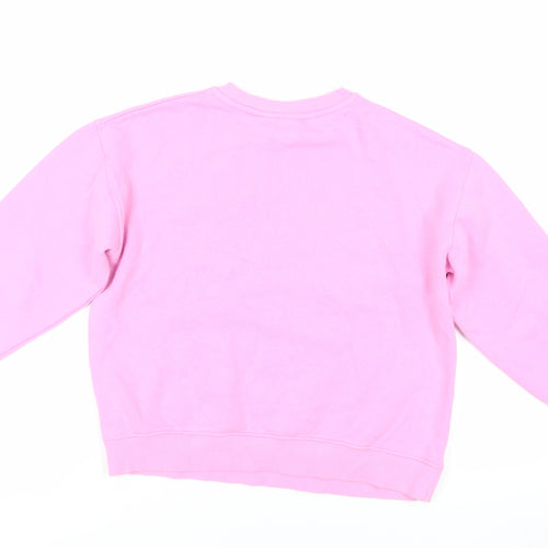 Zara Girls Pink Cotton Pullover Sweatshirt Size 11-12 Years Pullover - Barbie Sequin