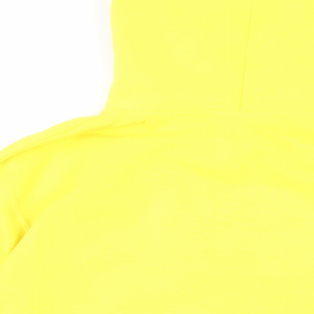 Street Fighter II Mens Yellow Cotton Pullover Hoodie Size L - Embroidered