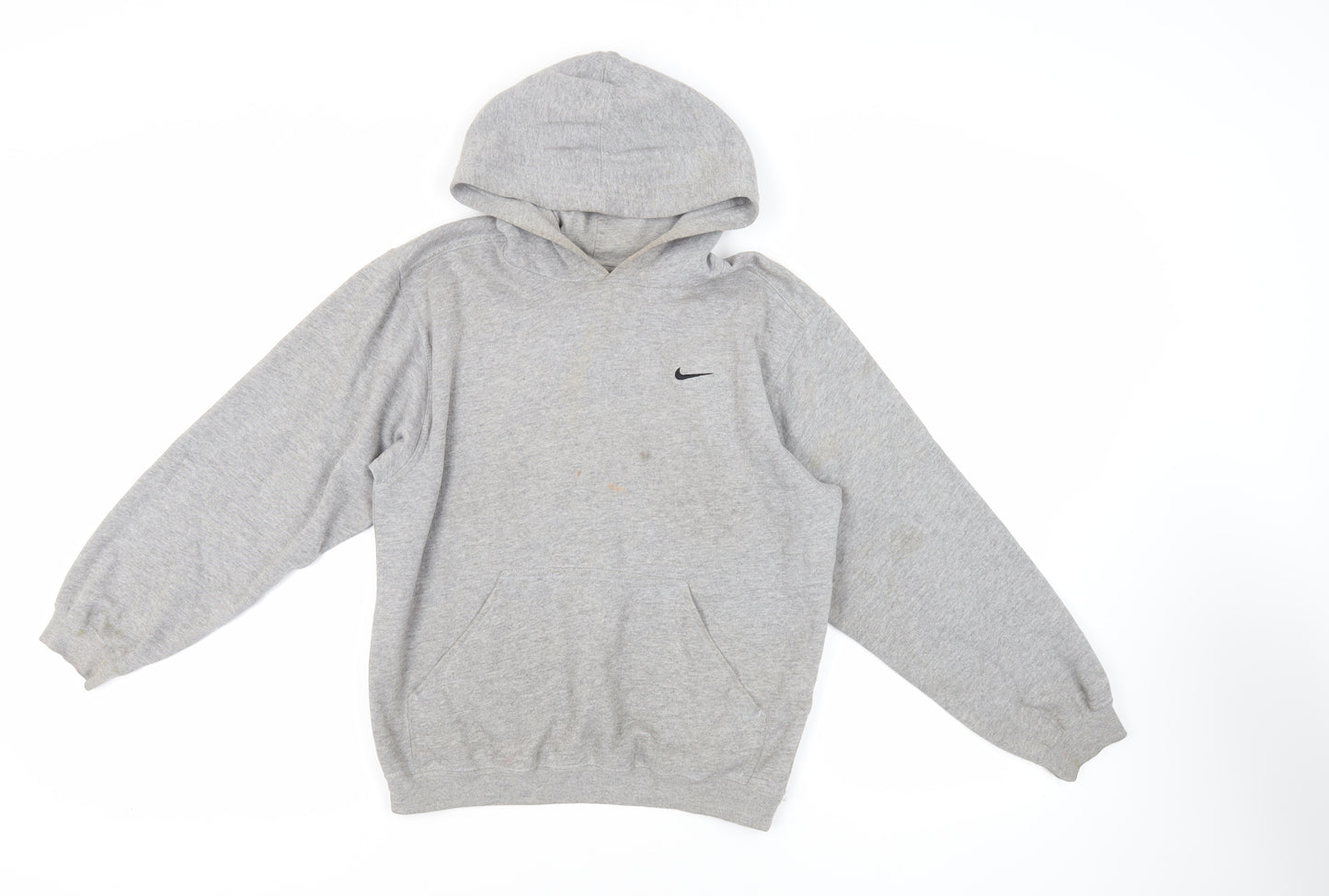 Nike Boys Grey Cotton Pullover Hoodie Size 10-11 Years Pullover - Logo Pockets